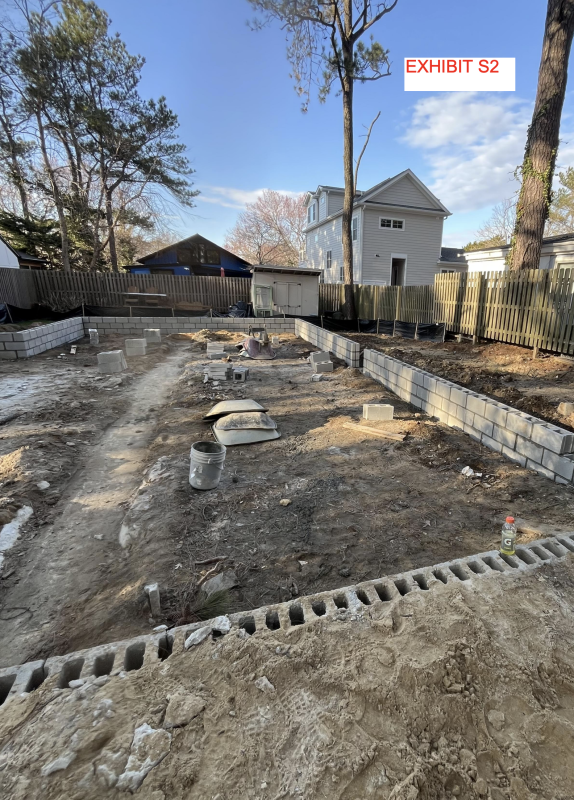 New addition foundation walls have already been completed on the north and east sides of the house at 203 Carolina St. in Dewey Beach, per approval from the town.